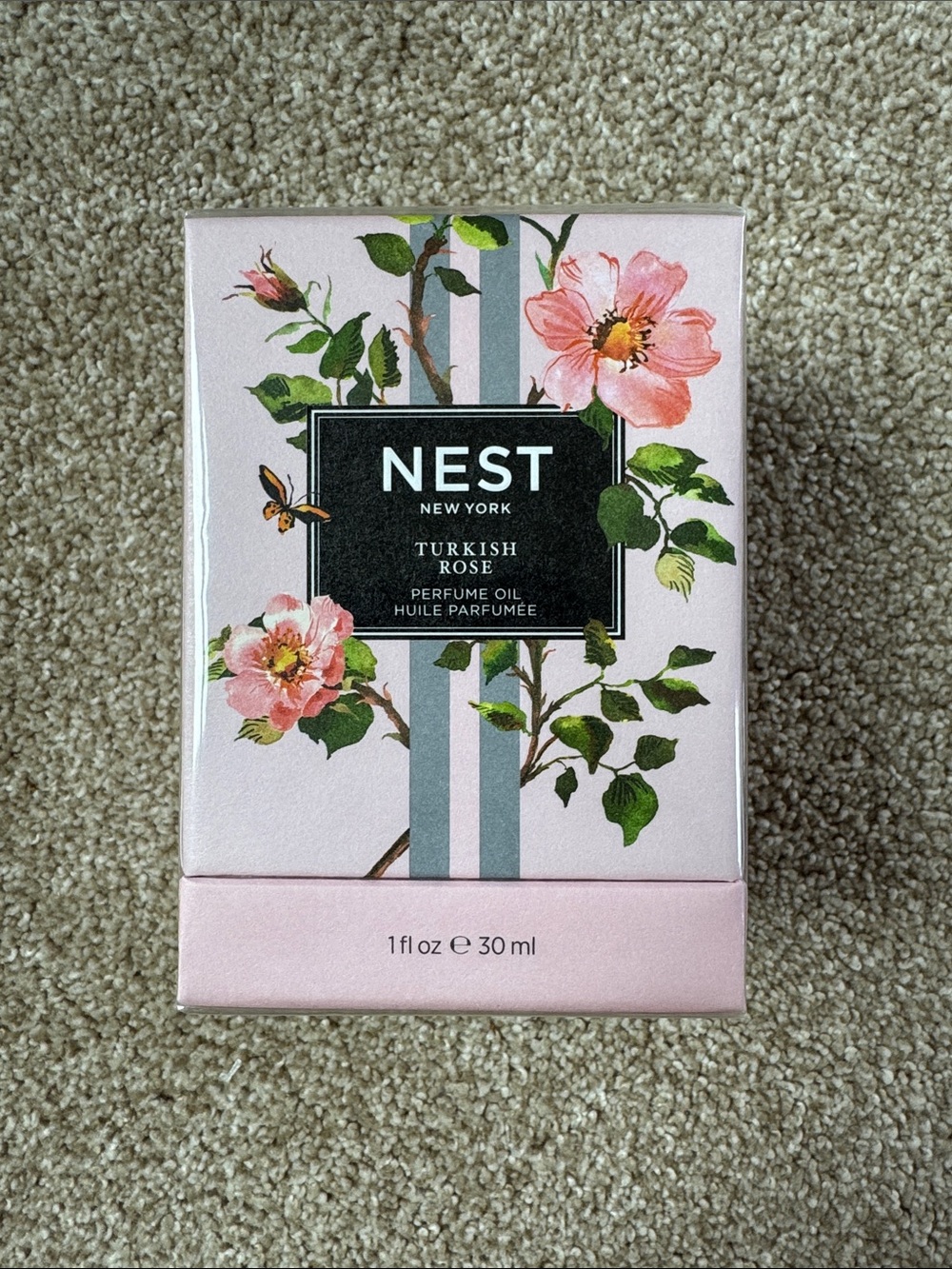 NEST Fragrances Turkish Rose Perfume Oil – Pink, Green, Black